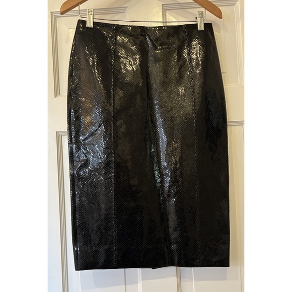 Ralph Lauren Purple Label Cynthia Python Embossed Leather Skirt $1990. Size 2 - Picture 6 of 12